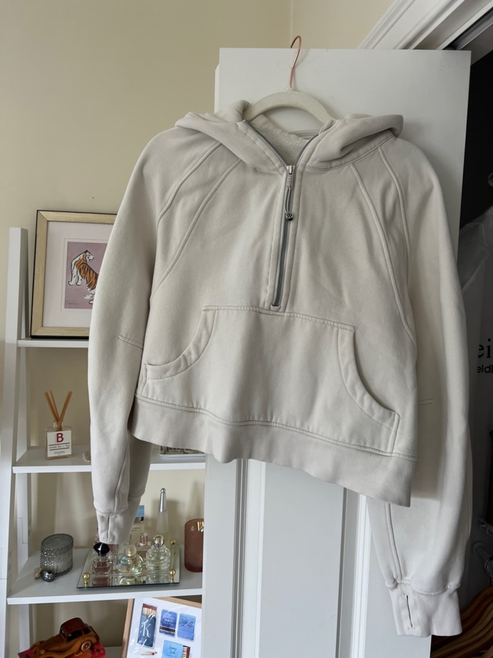 lululemon athletica Cream Half-Zip Hoodie Sweater